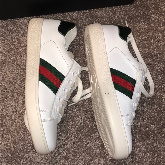 Kids Gucci Ace Leather Sneaker - Picture 3 of 4